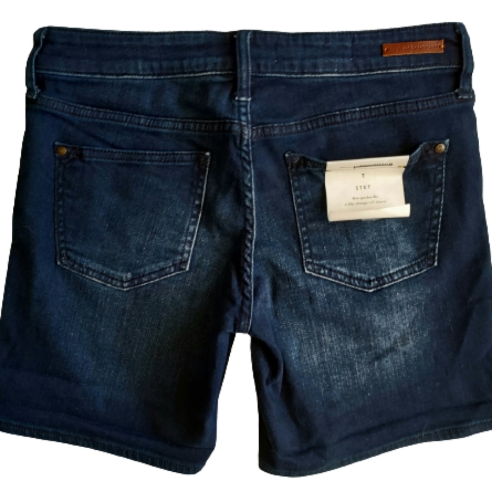 Anthropologie Pilcro & the Letterpress Dark Denim Jean Short Size 27 Mid Rise - Picture 5 of 11